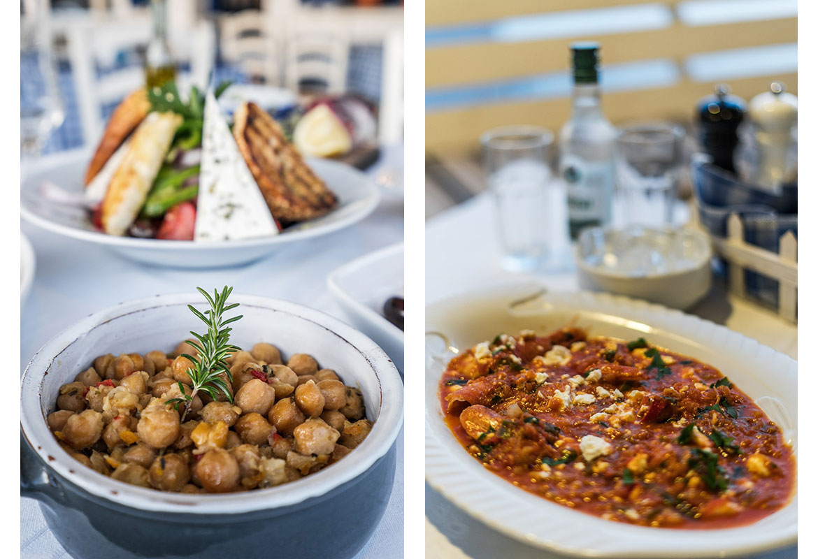 Παραδοσιακή ρεβιθάδα Σίφνου και μαγειρευτές μελιτζάνες