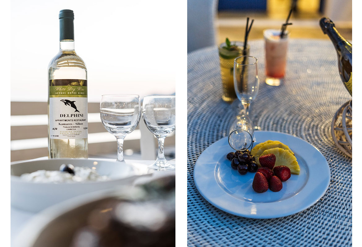 Απολαύστε το κρασί σας στο εστιατόριο Δελφίνι